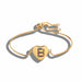 Heart Shape Initial Letter Charm Bracelet Femme Copper Bracelet Jewelry for Women