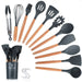 12pcs Kitchen Utensil Set Silicone Household Wooden Cooking Tools Set - Atom Oracle