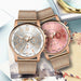 Ladies Watches Luxury Chic Quartz Sport Stainless Steel Dial Leather Band Wrist Watch