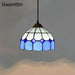 Tiffany Simple Pendant Light Mediterranean Stained Glass Hanging Lamp Home Decor