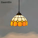 Tiffany Simple Pendant Light Mediterranean Stained Glass Hanging Lamp Home Decor