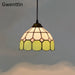 Tiffany Simple Pendant Light Mediterranean Stained Glass Hanging Lamp Home Decor