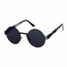 New Fashion Gothic Unisex Steampunk HD Mirror Round Sunglasses