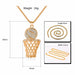 Basketball And Hoop Ice Gold Men Women Necklace Gold Silver Pendant Long Chain Necklace