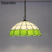 Tiffany Simple Pendant Light Mediterranean Stained Glass Hanging Lamp Home Decor