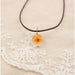 Handmade Transparent Resin Dried Flower Pendant Necklace Round Glass Jewelry For Women