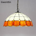 Tiffany Simple Pendant Light Mediterranean Stained Glass Hanging Lamp Home Decor
