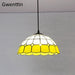 Tiffany Simple Pendant Light Mediterranean Stained Glass Hanging Lamp Home Decor