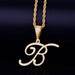 Cursive Letter Pendant Necklaces Charm Men Women Fashion Jewelry With Rope Chain