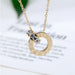 Couple Jewelry Austrian Crystal Love Necklace Luxury Brand Roman Numerical Necklace For Women Two Circle Pendant Clavicle