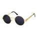 New Fashion Gothic Unisex Steampunk HD Mirror Round Sunglasses