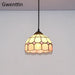 Tiffany Simple Pendant Light Mediterranean Stained Glass Hanging Lamp Home Decor