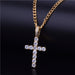 Cross Pendant Gold Silver Plated Copper Material Hip Hop Pendant Jewelry
