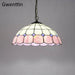 Tiffany Simple Pendant Light Mediterranean Stained Glass Hanging Lamp Home Decor