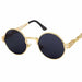 New Fashion Gothic Unisex Steampunk HD Mirror Round Sunglasses