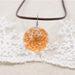 Handmade Transparent Resin Dried Flower Pendant Necklace Round Glass Jewelry For Women