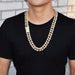 Men's Heavy Iced Zircon Cuban Link Necklace Choker Bling Hip Hop Jewelry