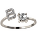 A-Z Letter Silver Adjustable Ring Initial Letter Creative Rings Trendy Jewelry