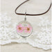 Handmade Transparent Resin Dried Flower Pendant Necklace Round Glass Jewelry For Women