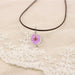 Handmade Transparent Resin Dried Flower Pendant Necklace Round Glass Jewelry For Women