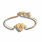 Heart Shape Initial Letter Charm Bracelet Femme Copper Bracelet Jewelry for Women