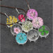 Handmade Transparent Resin Dried Flower Pendant Necklace Round Glass Jewelry For Women