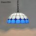Tiffany Simple Pendant Light Mediterranean Stained Glass Hanging Lamp Home Decor