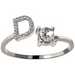 A-Z Letter Silver Adjustable Ring Initial Letter Creative Rings Trendy Jewelry