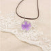 Handmade Transparent Resin Dried Flower Pendant Necklace Round Glass Jewelry For Women