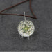 Handmade Transparent Resin Dried Flower Pendant Necklace Round Glass Jewelry For Women