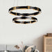 Luxury PREMIUM Black-Gold Stainless Steel Chandelier Pendant Kitchen Living Room Decoration Modern LED Luminaire