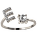A-Z Letter Silver Adjustable Ring Initial Letter Creative Rings Trendy Jewelry