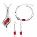 Beads Gold Silver Jewelry Sets Women Wedding Crystal Necklace Earrings Bracelet Set