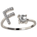 A-Z Letter Silver Adjustable Ring Initial Letter Creative Rings Trendy Jewelry