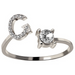 A-Z Letter Silver Adjustable Ring Initial Letter Creative Rings Trendy Jewelry