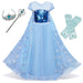 Princess Dress Girls Snow White Cosplay Costume Puff Sleeve Kids Dress