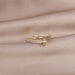 14K Gold Plating AAA Zircon Simple Geometric Ring Elegant Women's Adjustable Ring