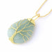 Tree of Life Necklace Natural Stone Pendant Gold Color Wire Wrap Gem Stone Jewelry