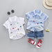 Kids Toddler Boy Clothing Set Short Sleeve Shirt Jeans Cotton Clothing Set