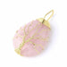 Tree of Life Necklace Natural Stone Pendant Gold Color Wire Wrap Gem Stone Jewelry