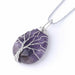 Tree of Life Necklace Natural Stone Pendant Gold Color Wire Wrap Gem Stone Jewelry