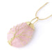 Tree of Life Necklace Natural Stone Pendant Gold Color Wire Wrap Gem Stone Jewelry