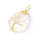 Tree of Life Necklace Natural Stone Pendant Gold Color Wire Wrap Gem Stone Jewelry