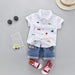 Kids Toddler Boy Clothing Set Short Sleeve Shirt Jeans Cotton Clothing Set