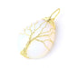 Tree of Life Necklace Natural Stone Pendant Gold Color Wire Wrap Gem Stone Jewelry