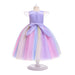 Rainbow Unicorn Dress Kids Gown Baby Girl Princess Party Costume Children Clothing