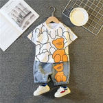 Baby Girls & Boys Clothes Suit Children Fashion Cartoon T-Shirt Shorts 2Pcs/Sets