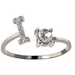 A-Z Letter Silver Adjustable Ring Initial Letter Creative Rings Trendy Jewelry
