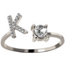 A-Z Letter Silver Adjustable Ring Initial Letter Creative Rings Trendy Jewelry