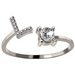 A-Z Letter Silver Adjustable Ring Initial Letter Creative Rings Trendy Jewelry